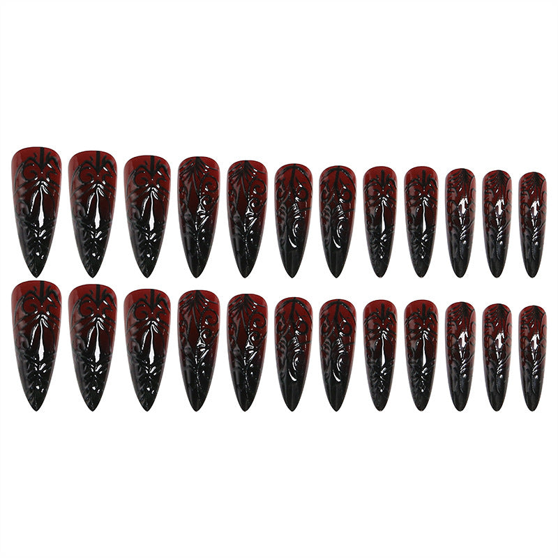 Artificial nails with elegant gothic pattern Kalsten