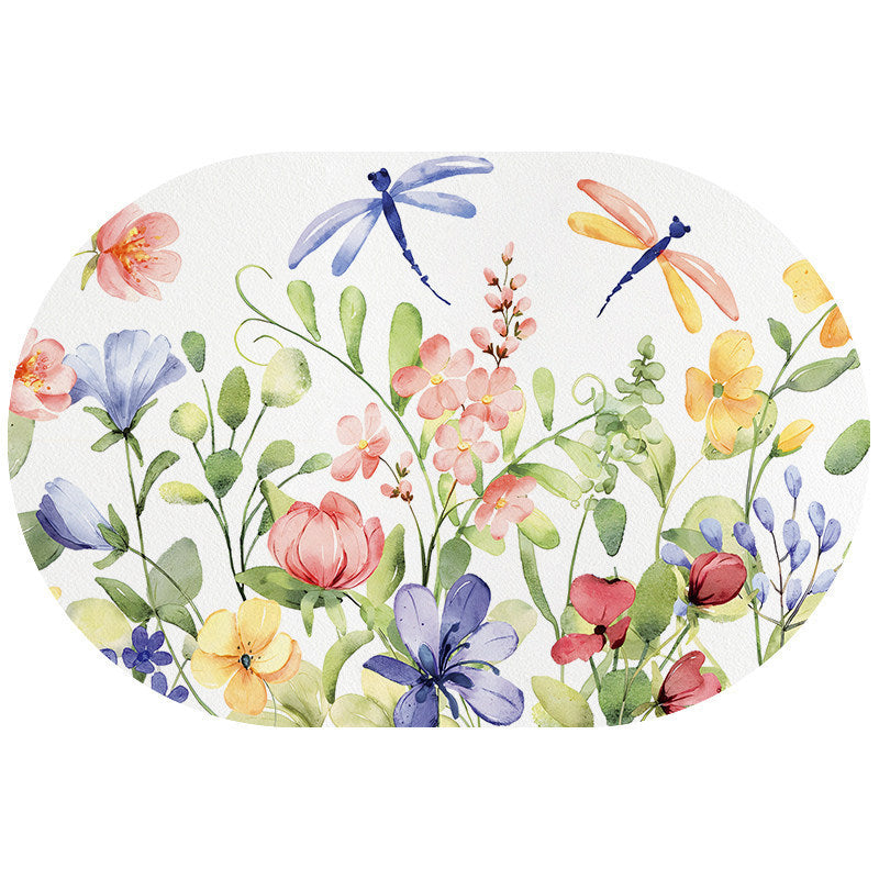 Floral Design Kitchen Mat