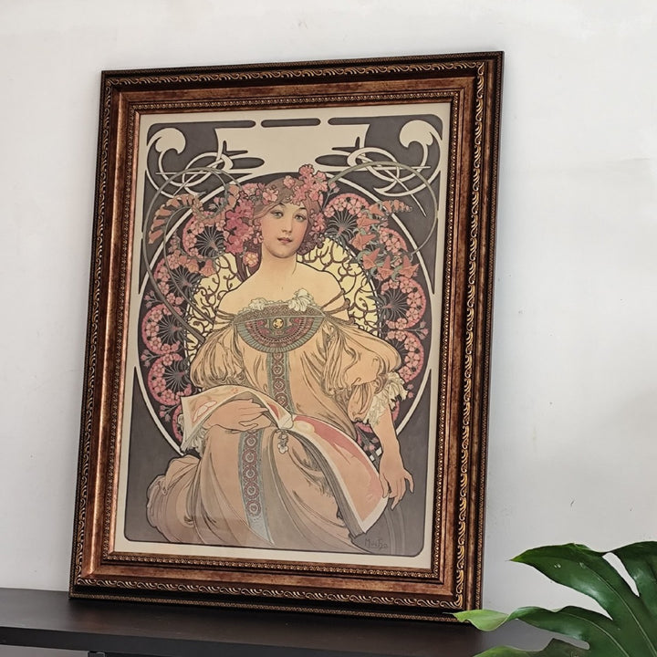 Ornate Vintage Floral Art Frame for Home