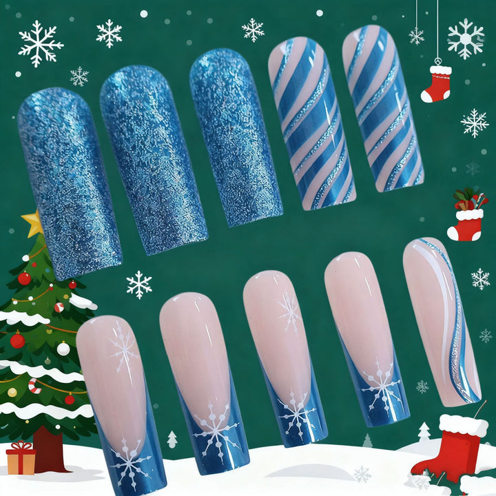 Artistic Decorative Long Acrylic Nail Enhancements Kalsten