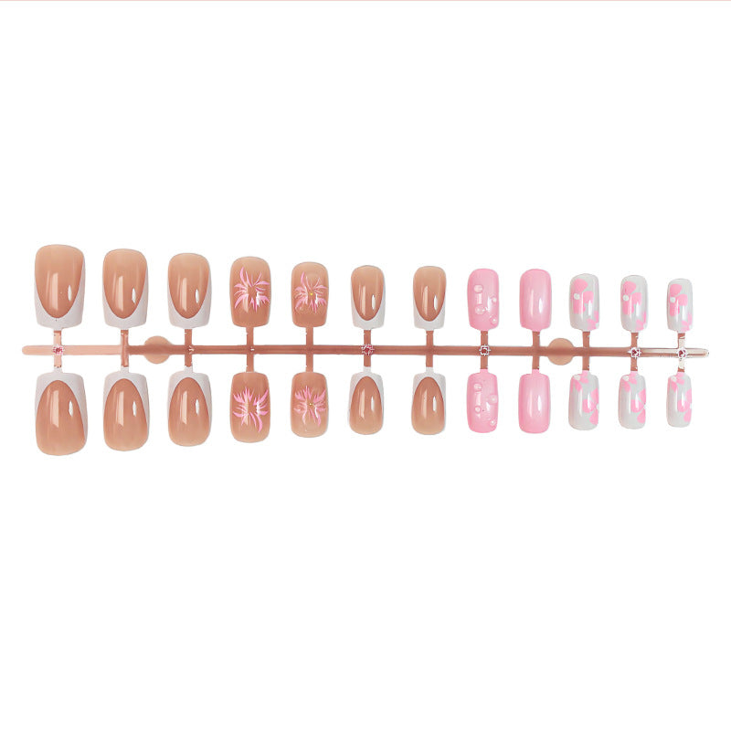 Acrylic nail set with floral and glamorous design Kalsten