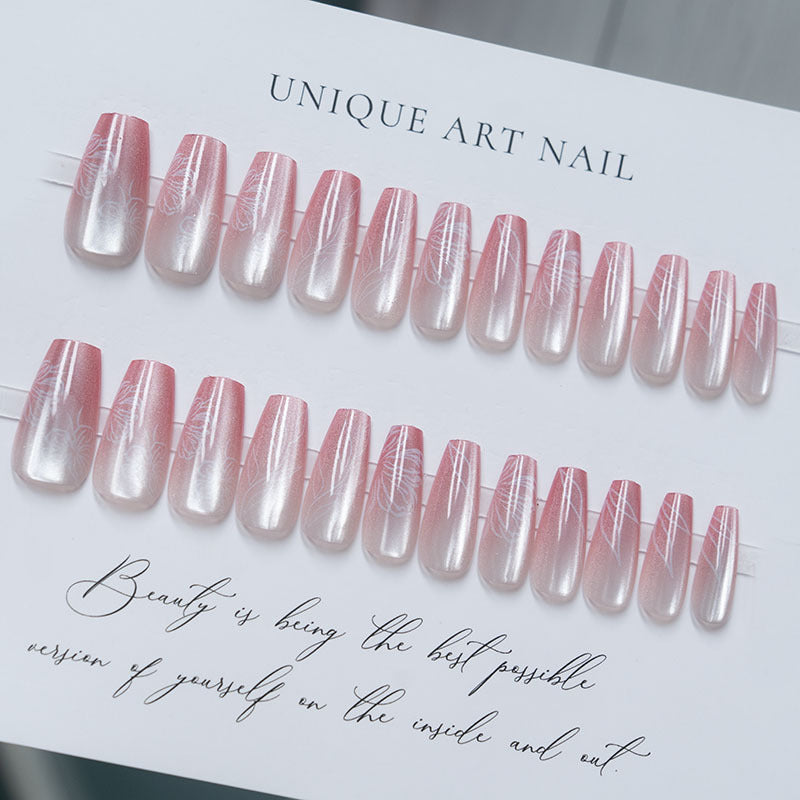 Floral Print Press-On Nail Set