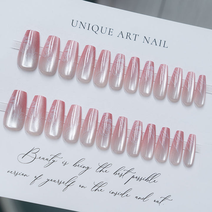 Floral Print Press-On Nail Set