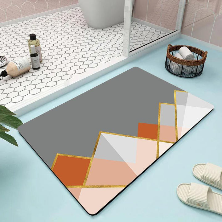 Modern Geometric Pattern Bath Mat