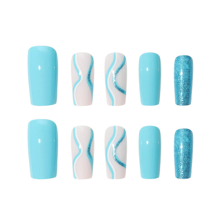 Artistic Long Acrylic Press-On Nails Set Kalsten