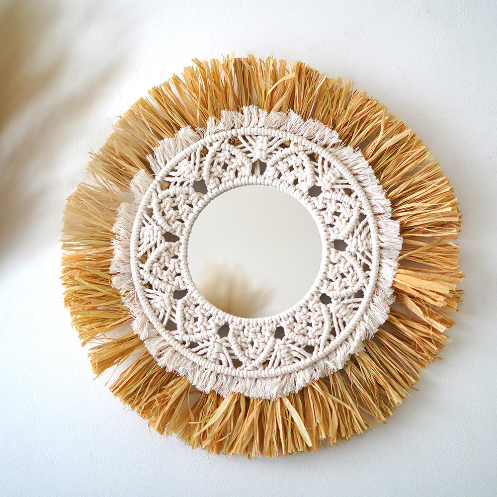 Decorative Macrame Round Wall Mirror Kalsten