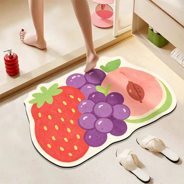 Playful Apple-Shaped Bath Mat