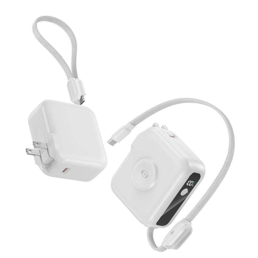 Compact charger with integrated USB-C cable and digital display Kalsten