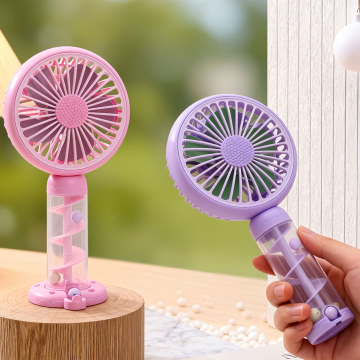 Women's portable mini hand fan with USB connection and flexible tilt Kalsten