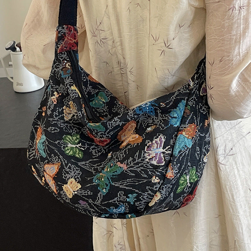 Decorative Floral Patterned Sling Bag