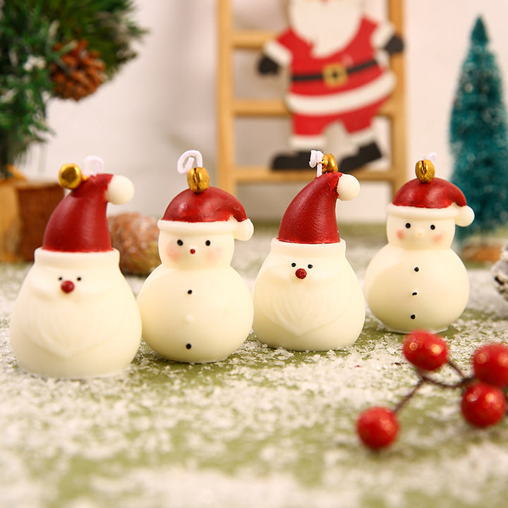 Mini Hand-Poured Santa Figurine Decorative Wax Candle