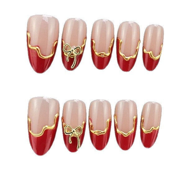 Fake nail set with flower and gold details Kalsten