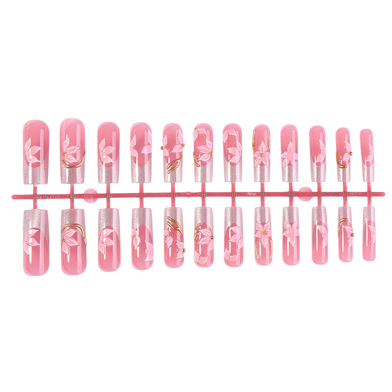 Floral Decorative Press-On Nail Set Kalsten