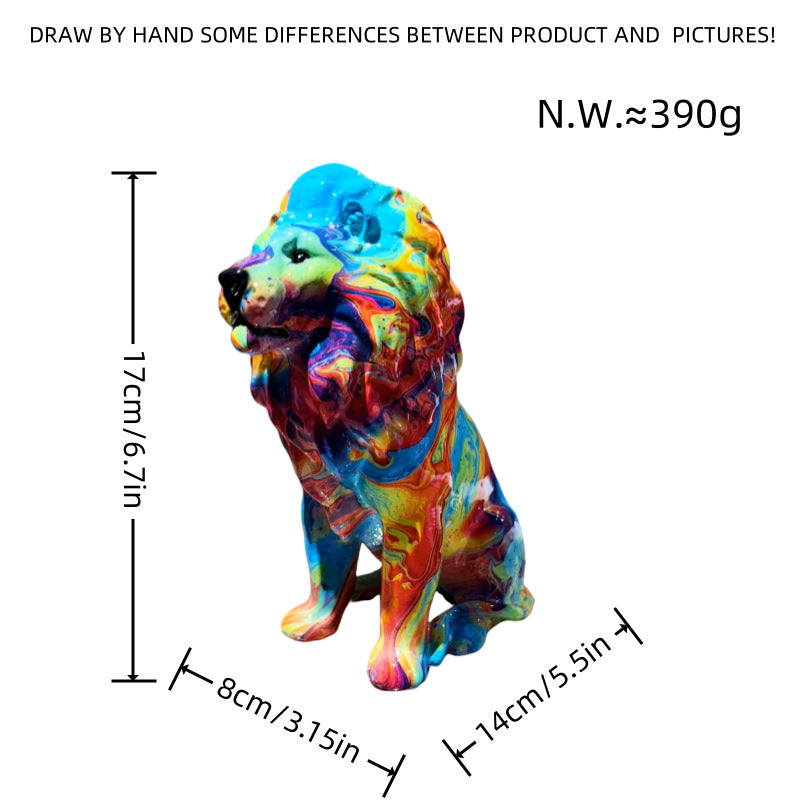 Colorful Lions Sculpture Kalsten