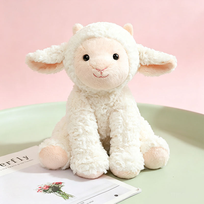Plush Sitting Cow Comforter Toy with Mixed Faux-Fur Patches Kalsten
