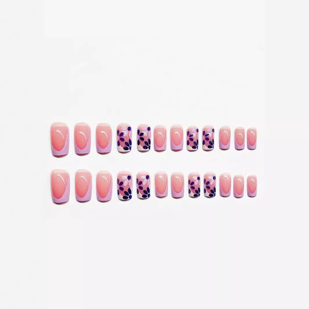 Elegant Floral Press-On Nail Enhancements Kalsten