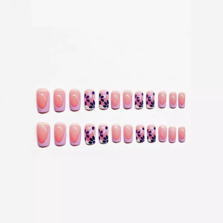 Elegant Floral Press-On Nail Enhancements Kalsten