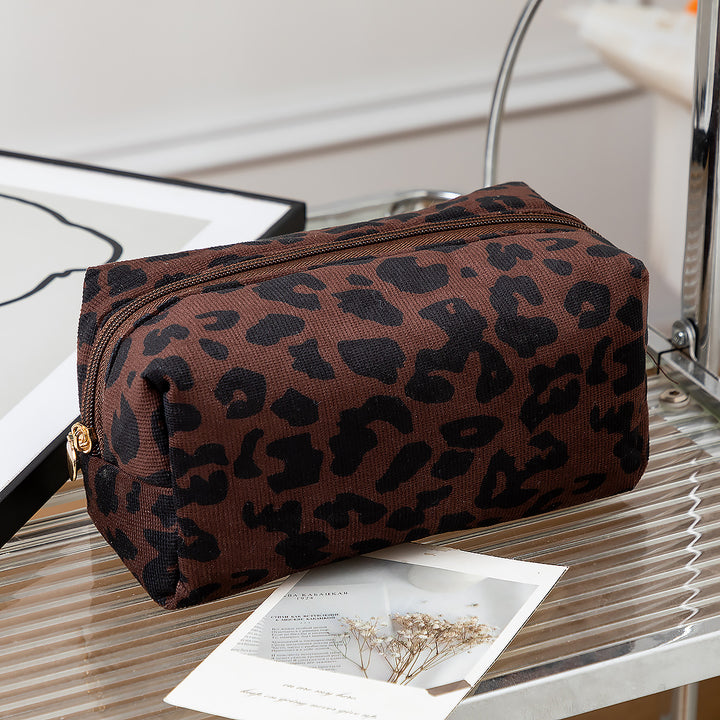 Textured Leopard Print Pencil Case Kalsten