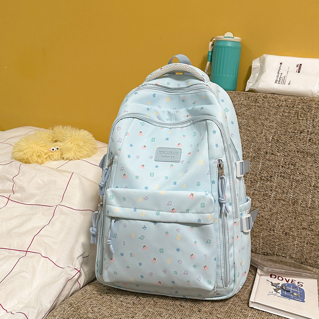 Stylish Multi-Pocket Backpack with Decorative Accents Kalsten