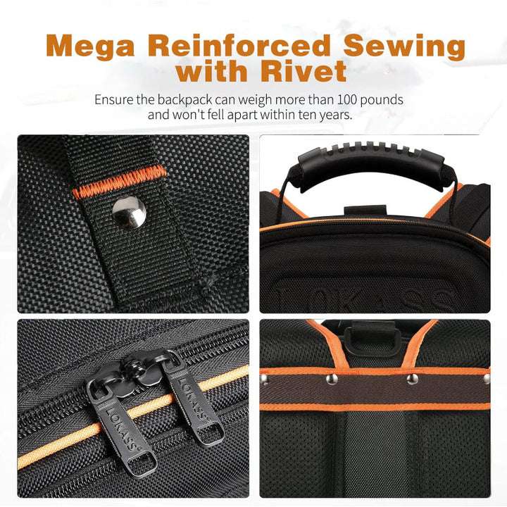Multi-Functional Tool Backpack with Integrated Organizer Kalsten