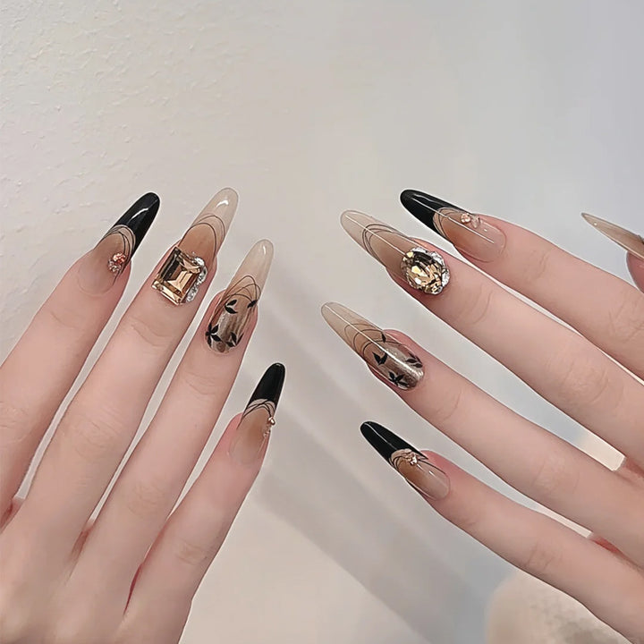 Premium Glossy Almond-Shaped Press-On Nails Kalsten 1789388672