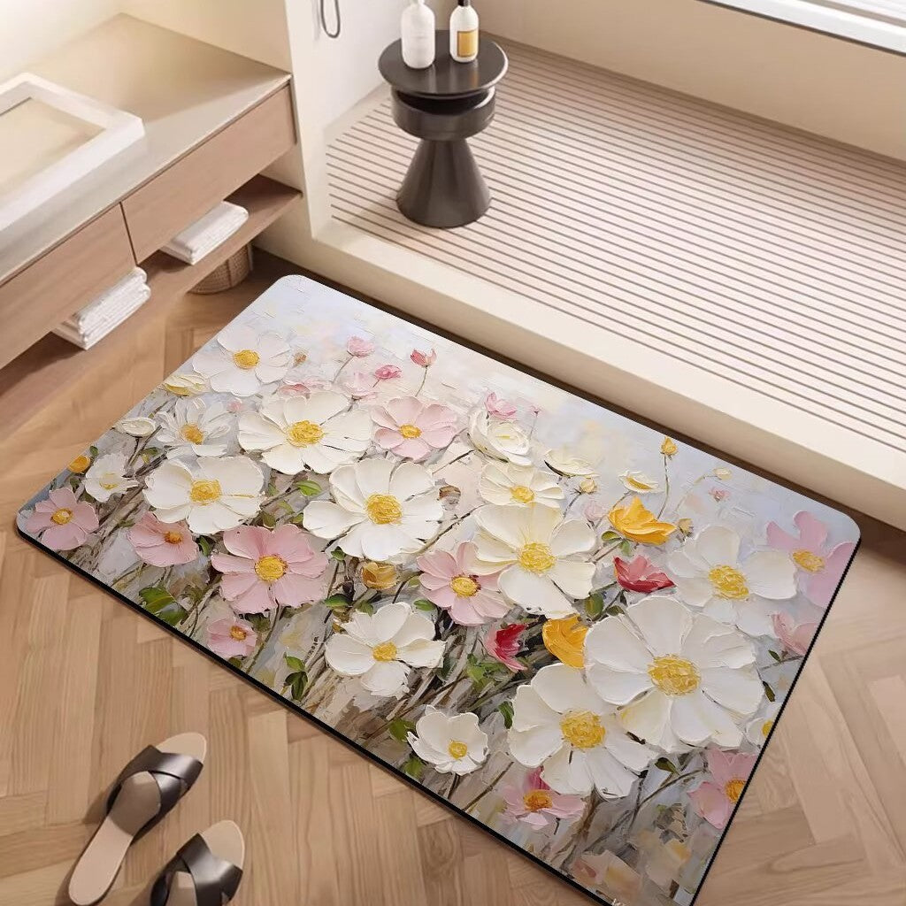 Artistic Floral Pattern Area Mat Kalsten
