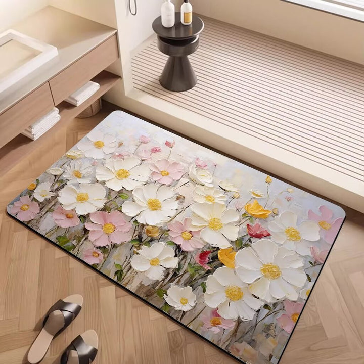 Artistic Floral Pattern Area Mat Kalsten