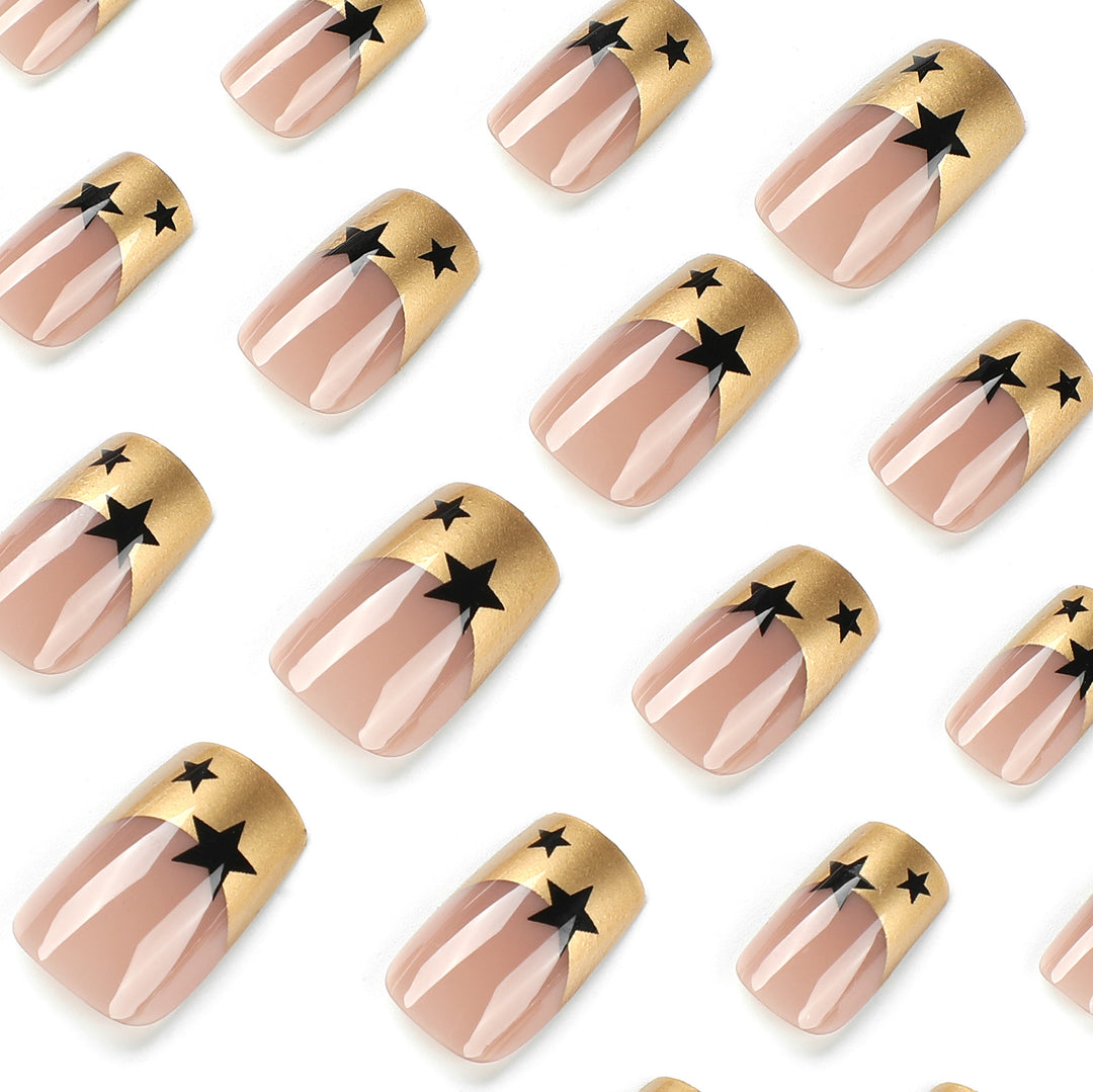 Artful nail design with star accents Kalsten