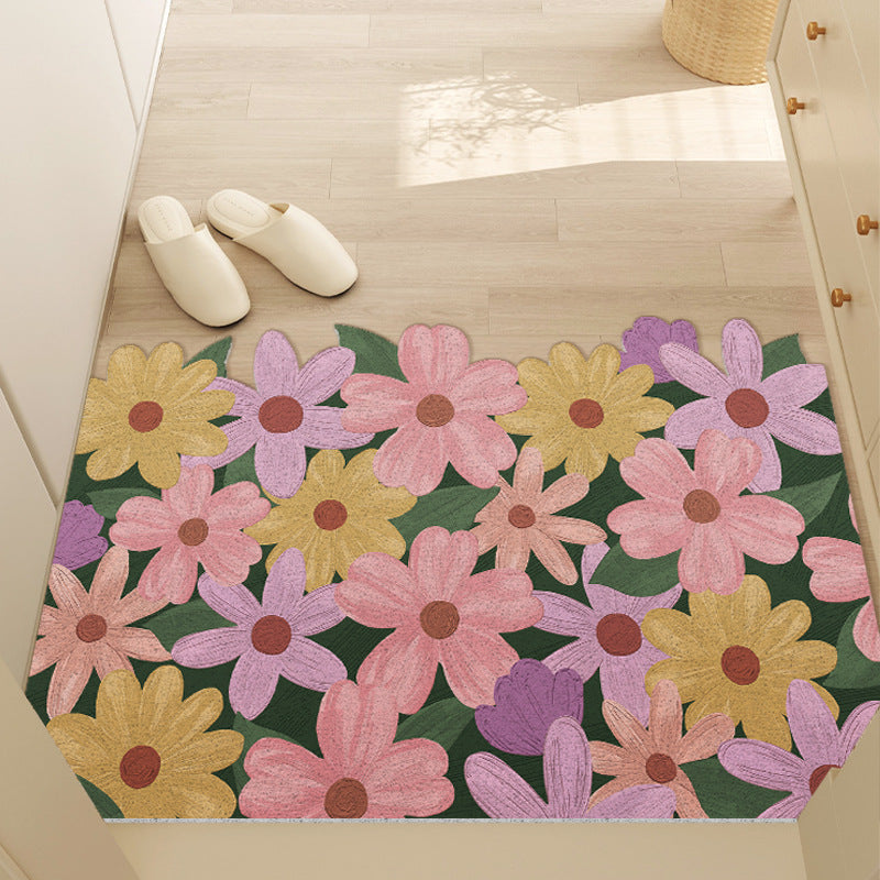 Floral Pattern Non-Slip Area Mat