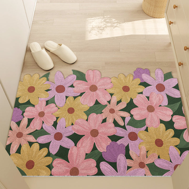 Floral Pattern Non-Slip Area Mat