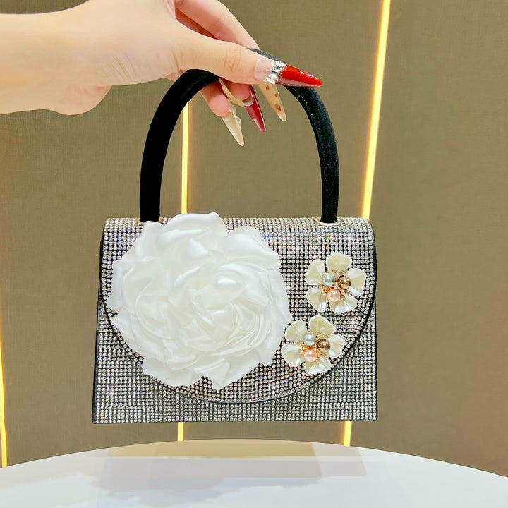 Floral Embellished Handheld Evening Bag