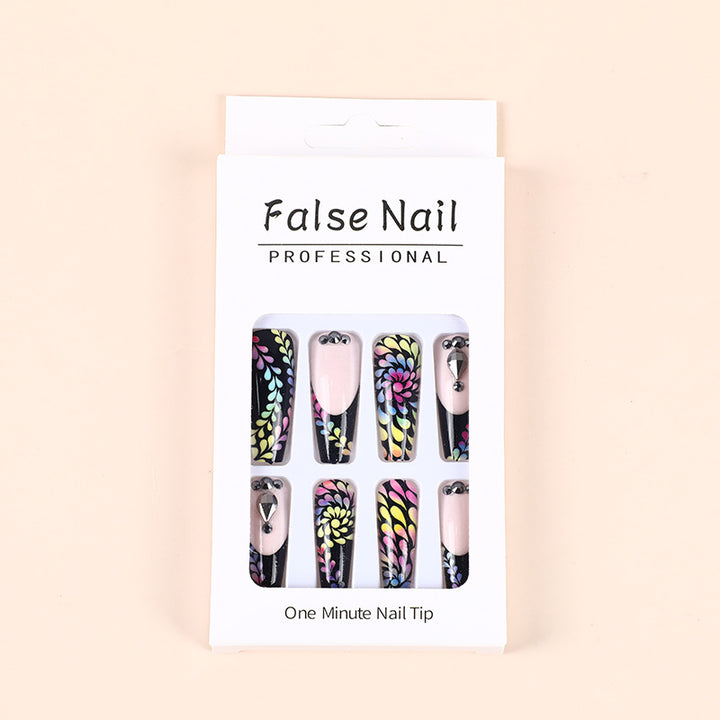 Art nails with colorful floral patterns Kalsten