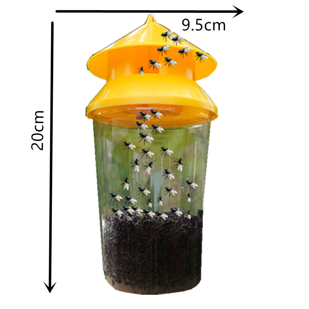 Reusable outdoor insect fly trap with non-toxic bait reservoir and Hanging canopy Kalsten