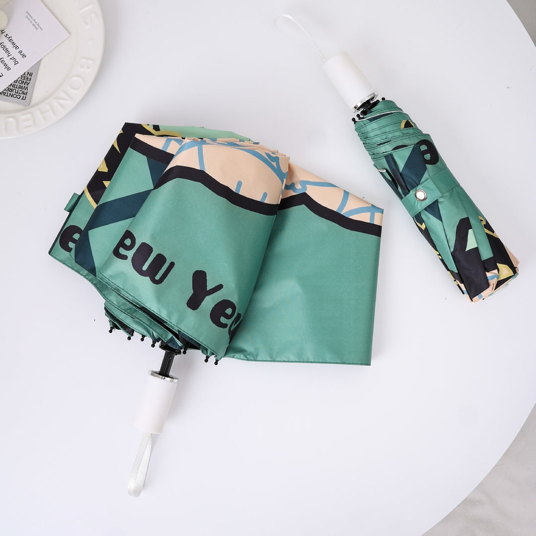 Ladies practical folding umbrella with innovative drip design Kalsten
