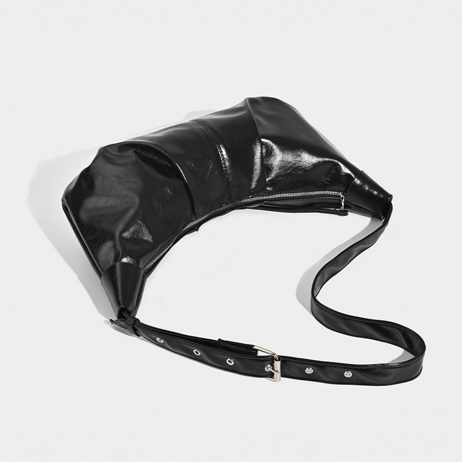 Elegant Pleated Leather Shoulder Bag