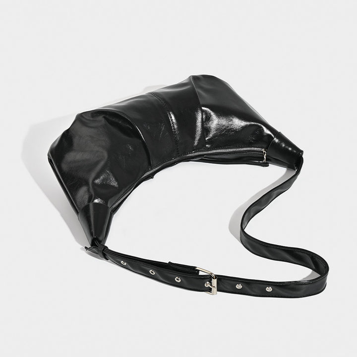 Elegant Pleated Leather Shoulder Bag