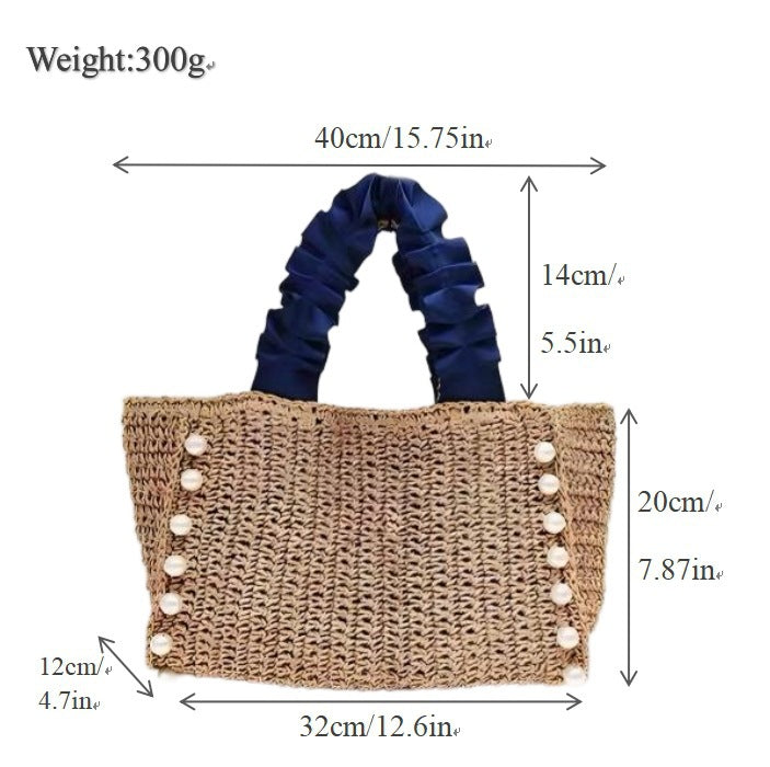 Fashionable straw bag with ruffle detail Kalsten