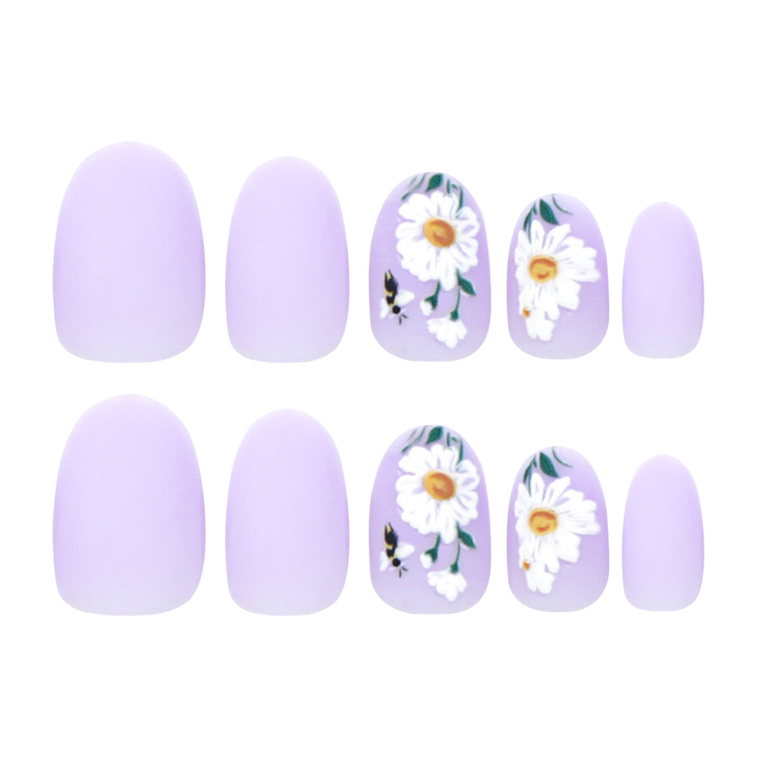 Artistic nail design with delicate floral elements Kalsten