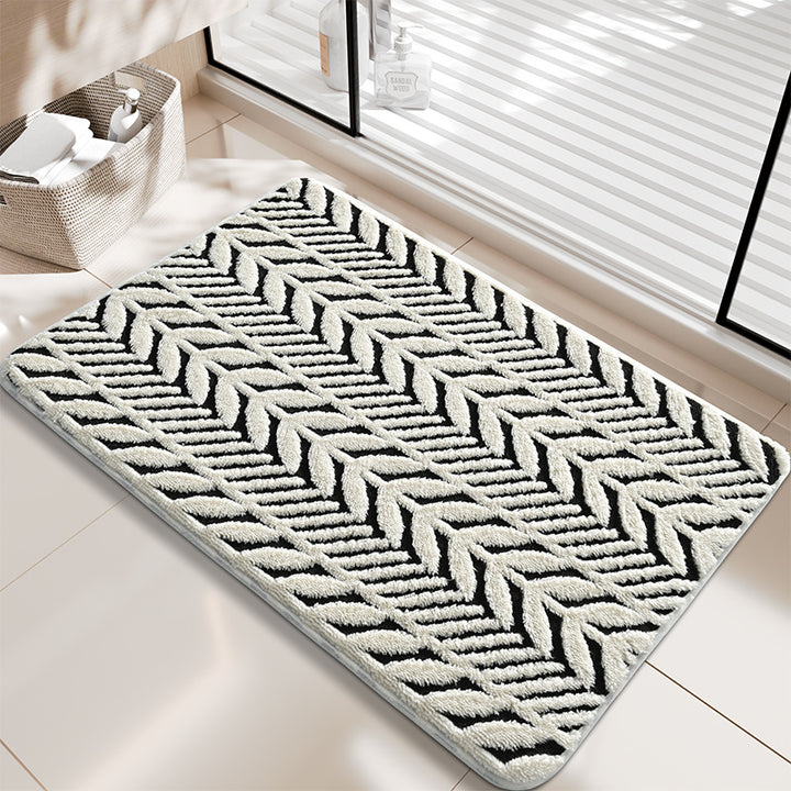 Soft and Cozy Herringbone Bath Mat Kalsten