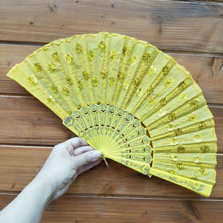 Women's high-quality lace fan with artistic floral motifs Kalsten