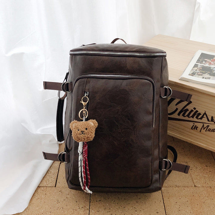 Premium Leather Weekender Duffel Bag