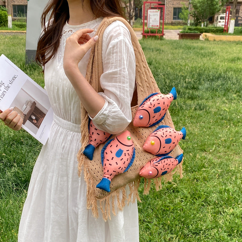 Novelty Fish-Themed Tote Bag