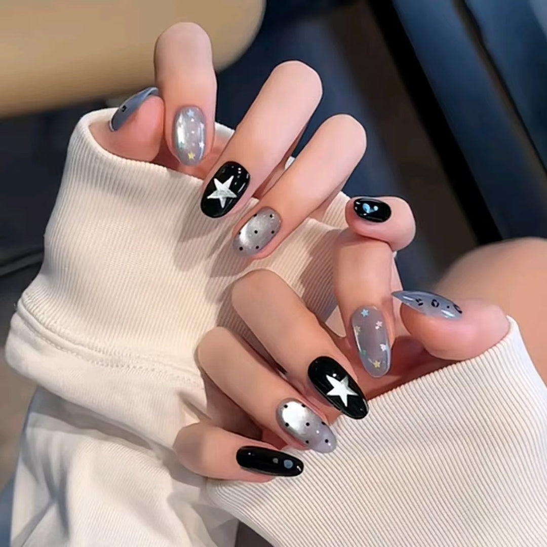 Artistic Starry Nail Art