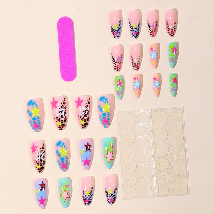 Creative Star-Decorated Stiletto Nail Art Extensions Kalsten