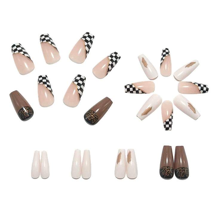 Artificial nails with modern geometric design Kalsten