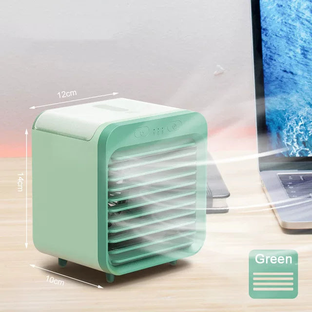 Unisex one size ultra-compact personal microclimate cooling cube for the desk with refillable water tank adjustable air guide vanes whisper-quiet USB-powered fan Kalsten