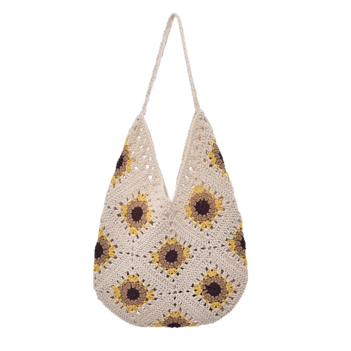 Macrame Shopper with Colorful Flower Pattern Kalsten