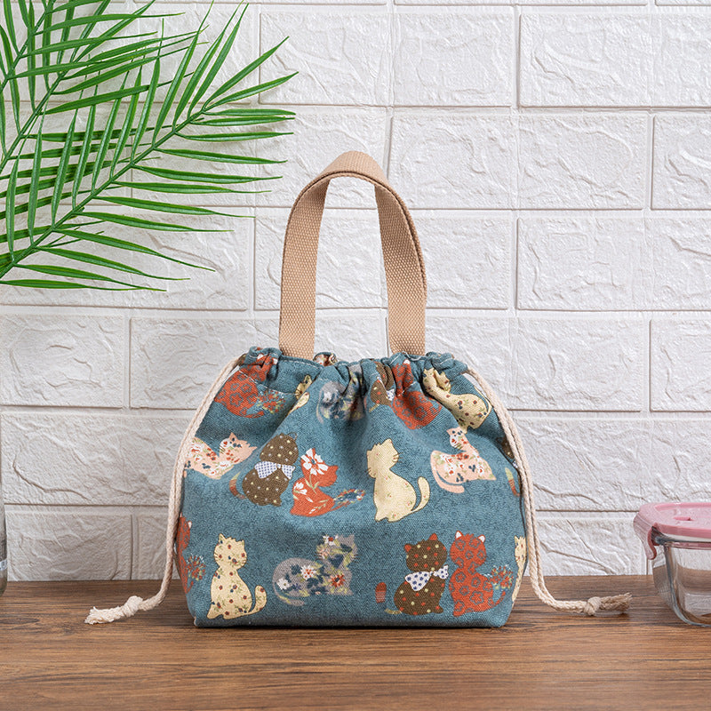 Drawstring Cat-Themed Storage Bag Kalsten
