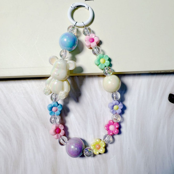Playful Bear-Themed Beaded Keychain kalsten
