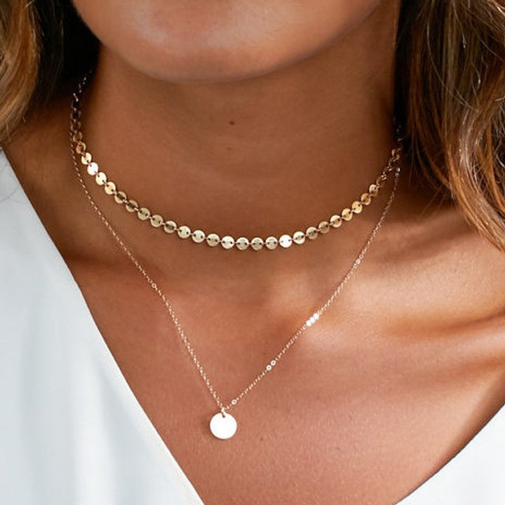 Layered Disc Chain Necklace Kalsten